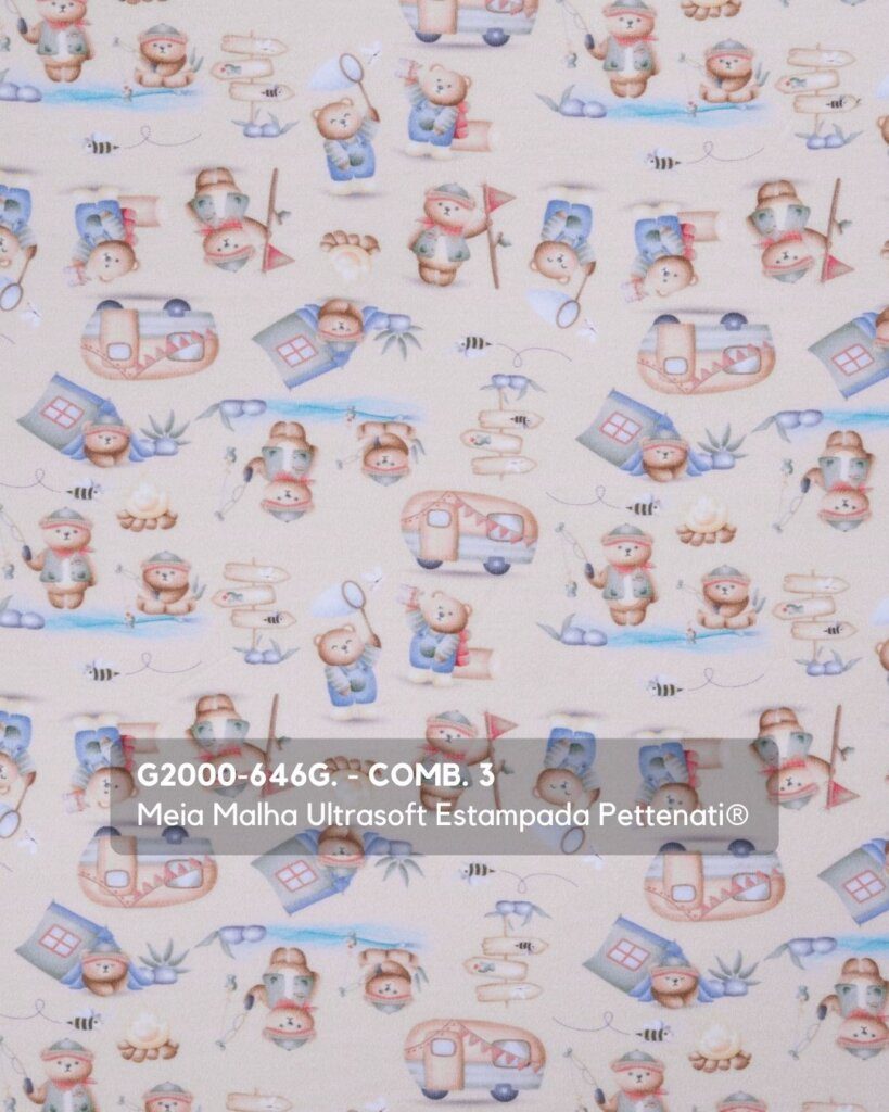 G2000-646G. - COMB. 3 Meia Malha Ultrasoft Estampada Pettenati®