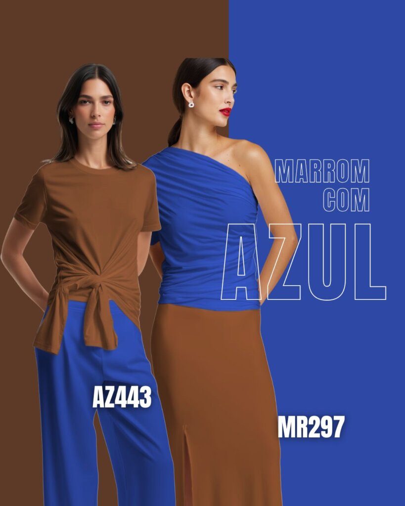 marrom com azul
