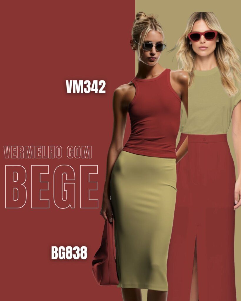 vermelho com bege