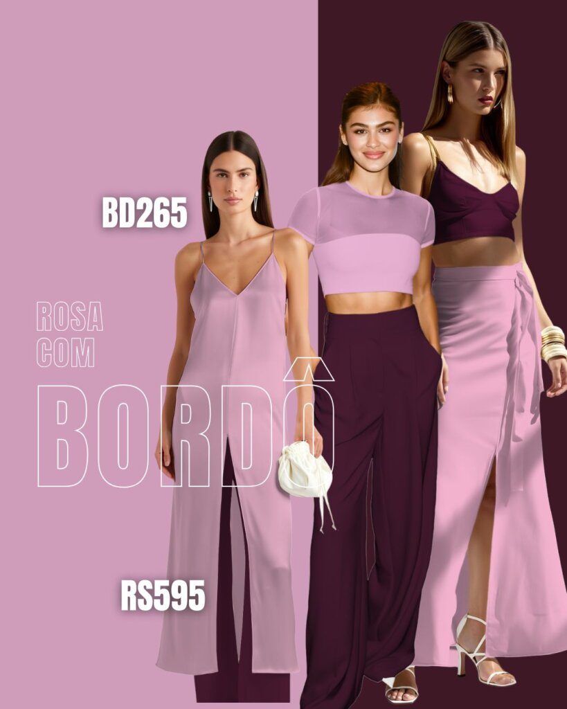 bordo com rosa