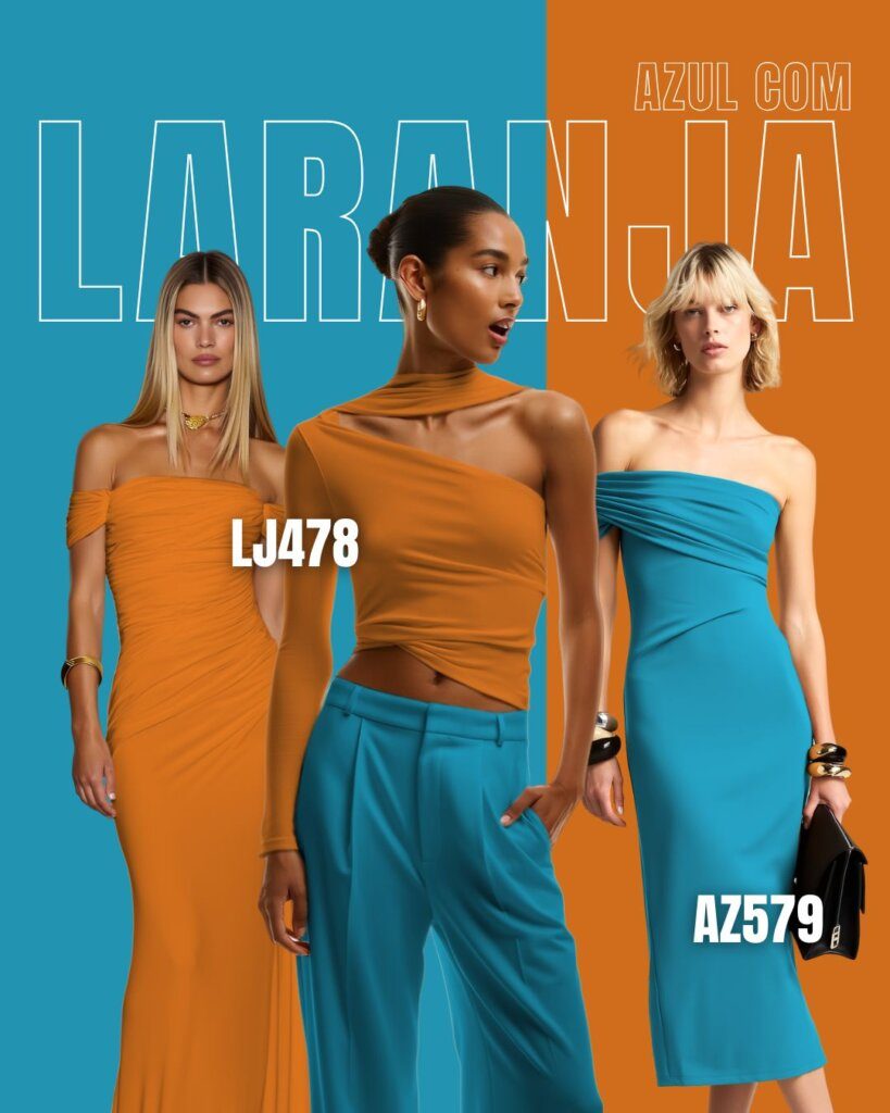 laranja com azul