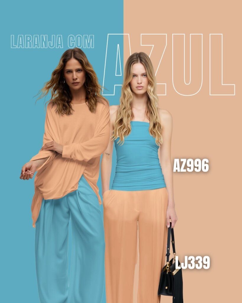 laranja com azul