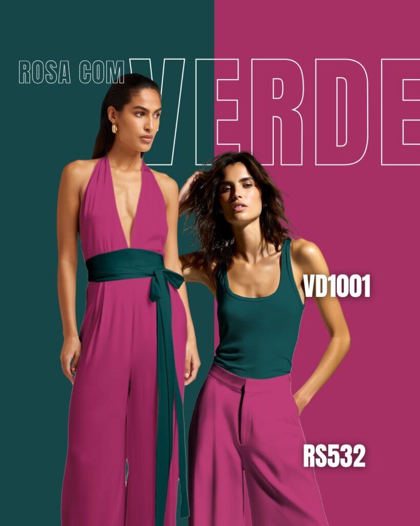 verde com rosa